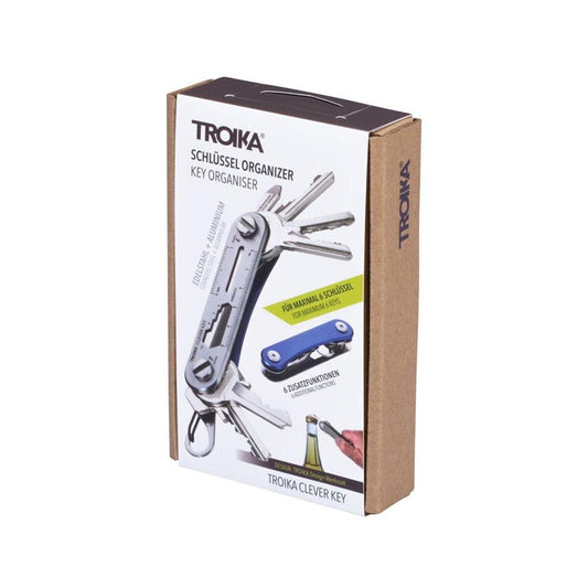 Troika Organizador Para Chaves Em Aço Inoxidável Multifunções 'Troika Clever Key' - Azul E Prateado