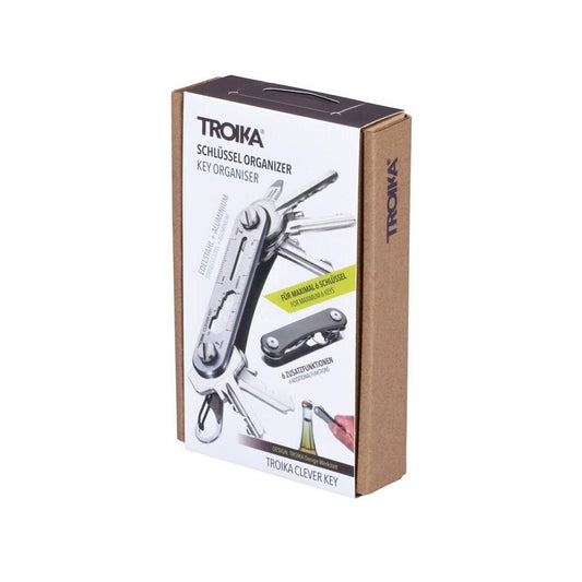 Troika Organizador Para Chaves Em Aço Inoxidável Multifunções 'Troika Clever Key' - Titânio E Prateado