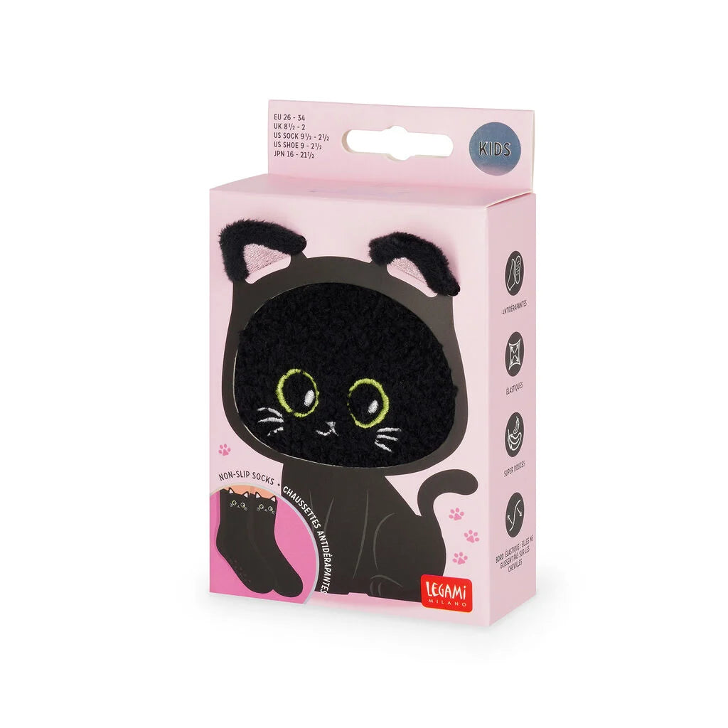 Meias Antiderrapantes It's a Match Gato Preto para Crianças | Legami