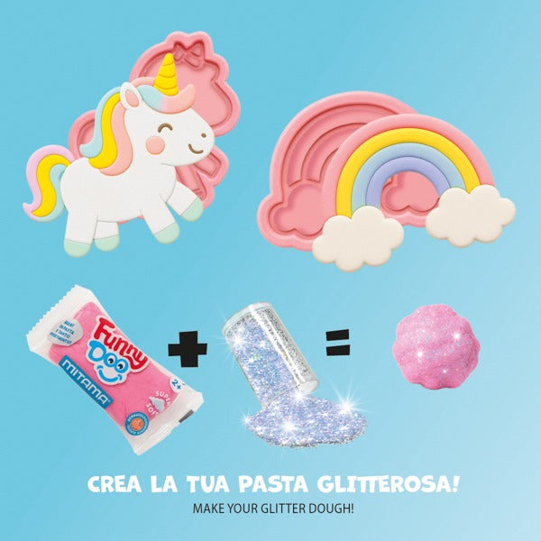 Kit Pasta Modelar Funny Doo Glitter bag 14pcs