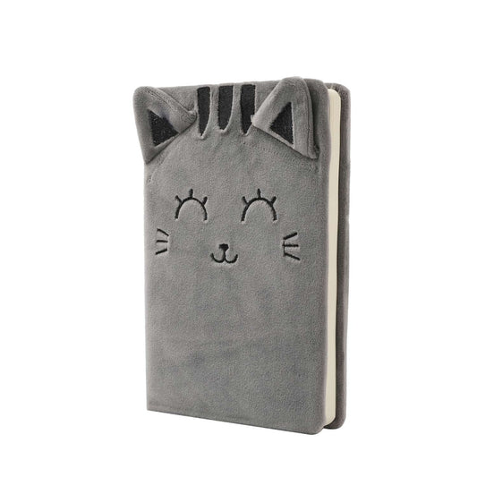Caderno A5 Peluche Gato Cinza | iTotal