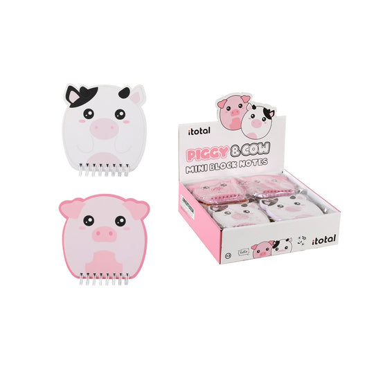 Mini Bloc-notes Animaux – Vache & Cochon | iTotal