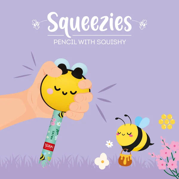 Lápis Com Anti-Stress Squeezies Squishy Legami - Abelha Bee
