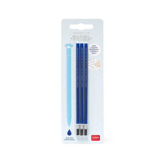 Legami Conjunto de 3 recargas para caneta apagável Azul