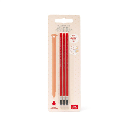 Pack 3 Recargas Caneta Apagável Vermelho | Legami