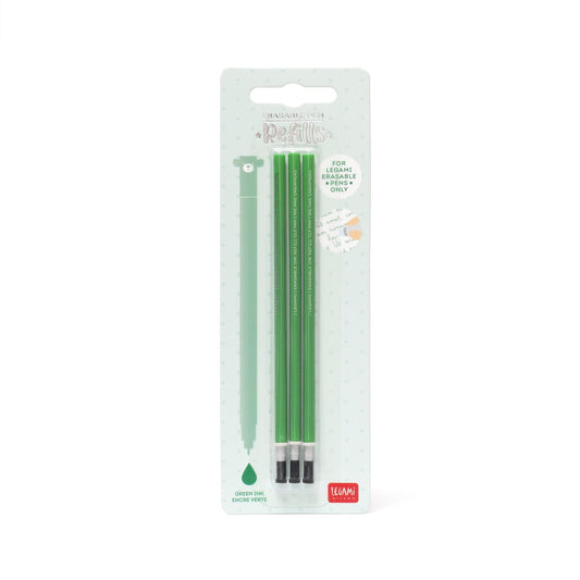Pack 3 Recargas Caneta Apagável Verde | Legami