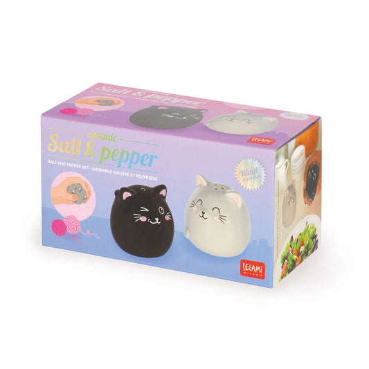 Legami conjunto de sal e de pimenta em cerâmica modelo gatos