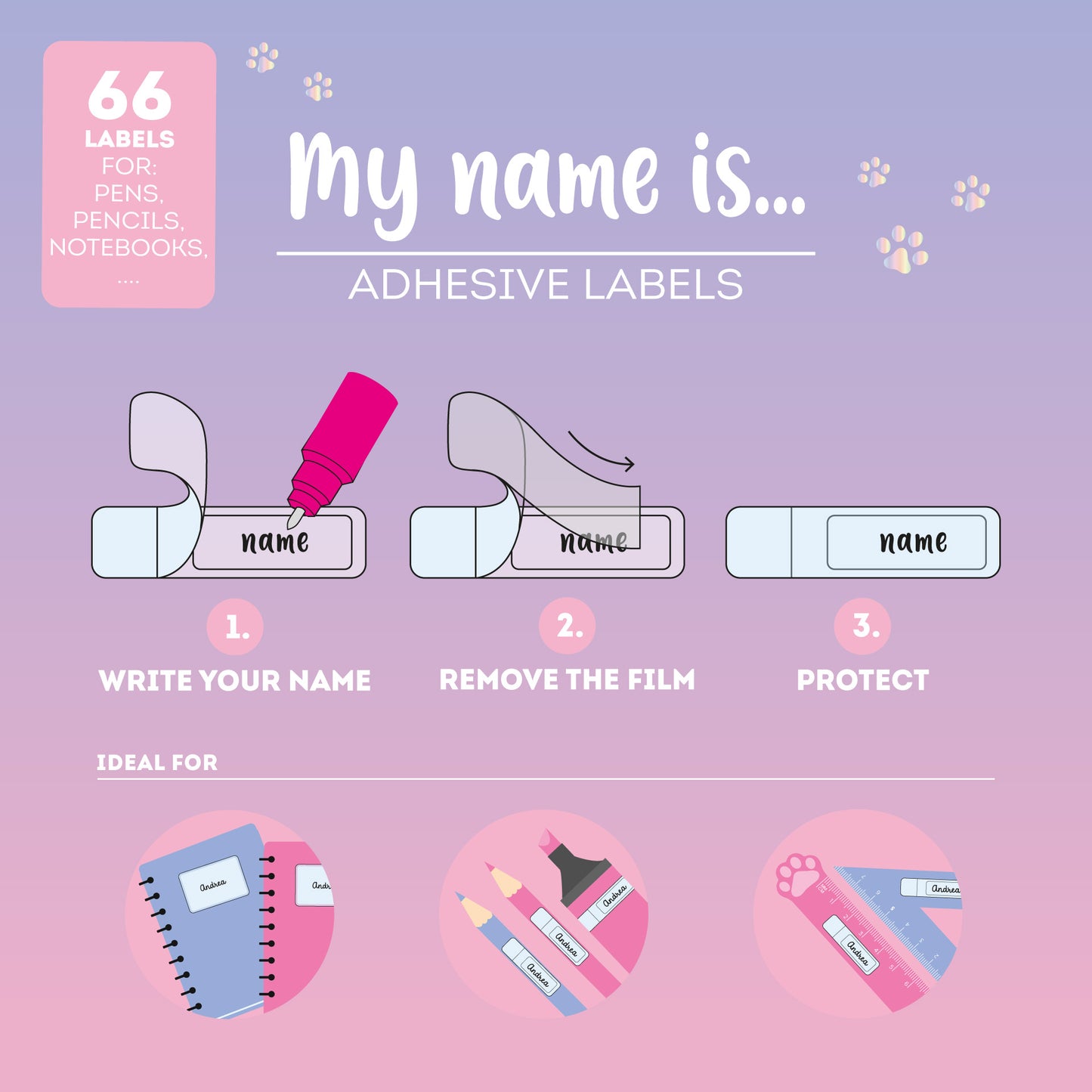 Etiquetas de Nome My Name is... Meow | Legami