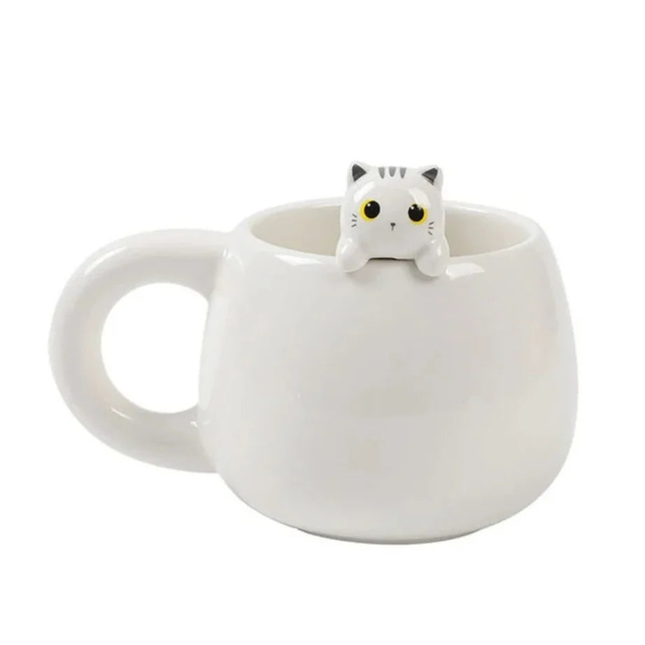 Caneca de Cerâmica com Gato Branco | iTotal