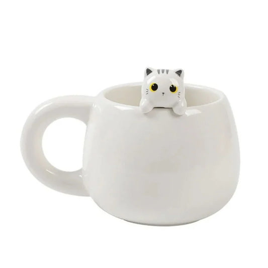 Caneca de Cerâmica com Gato Branco | iTotal