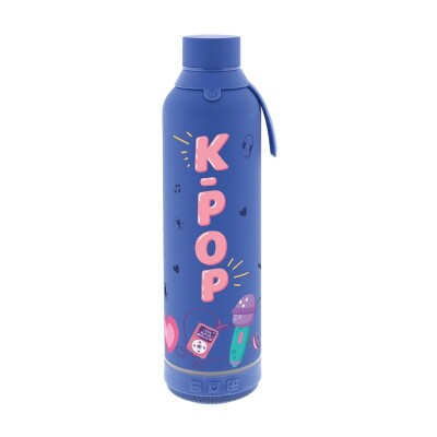 Termo 600ml c/Pajita Azul K-POP | Lovely Story