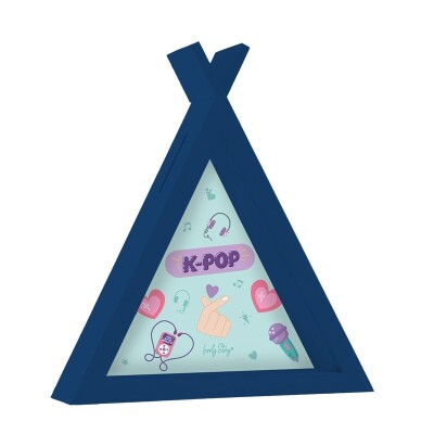 Mealheiro de Madeira K-POP Azul | Lovely Story