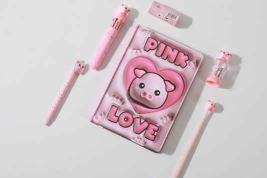 Notebook 3D Porco Rosa | iTotal